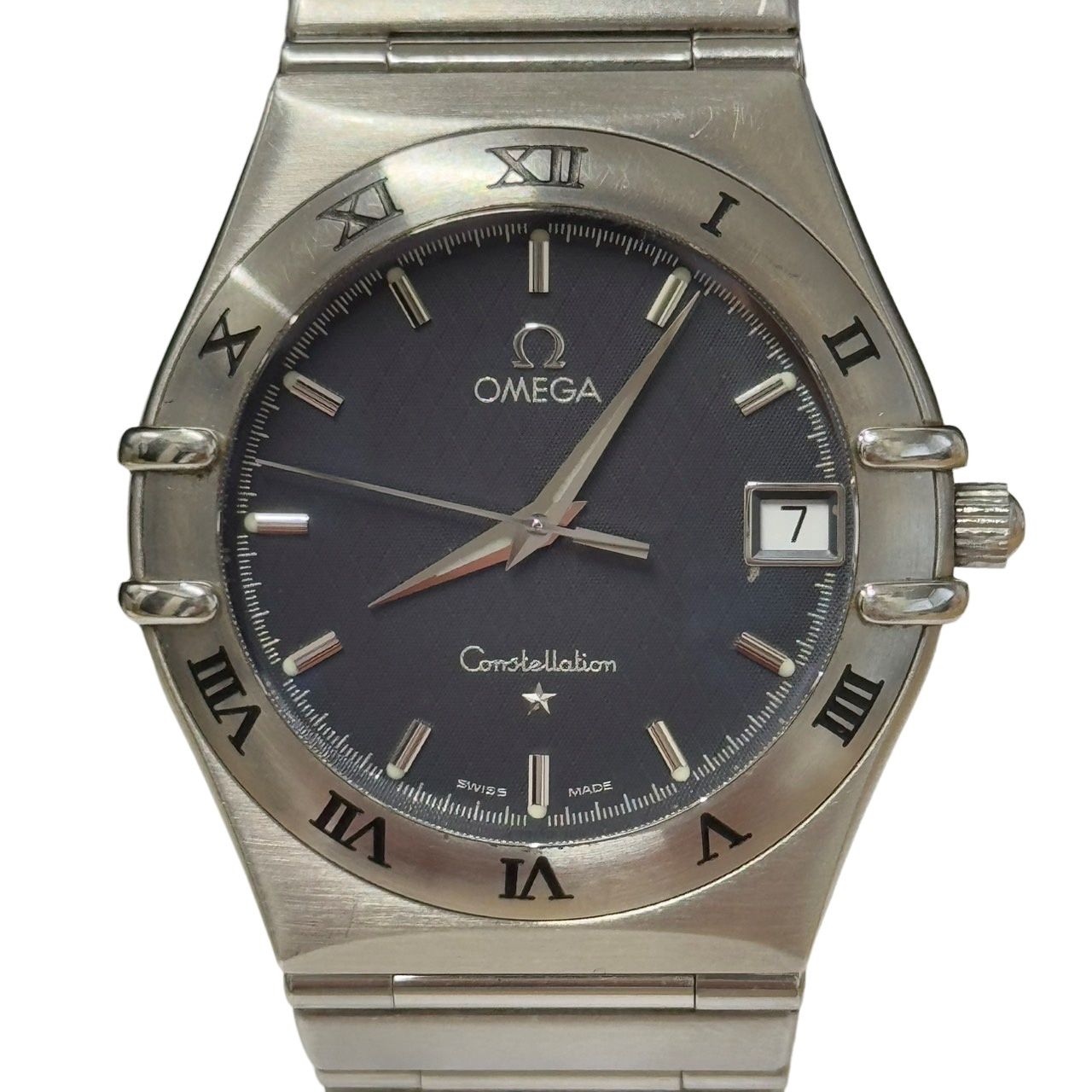 OMEGA オメガ コンステレーション 1512.40 クオーツ 腕時計 ブラック文字盤 ステンレスバンド 電池交換済み【中古】 12501R37
