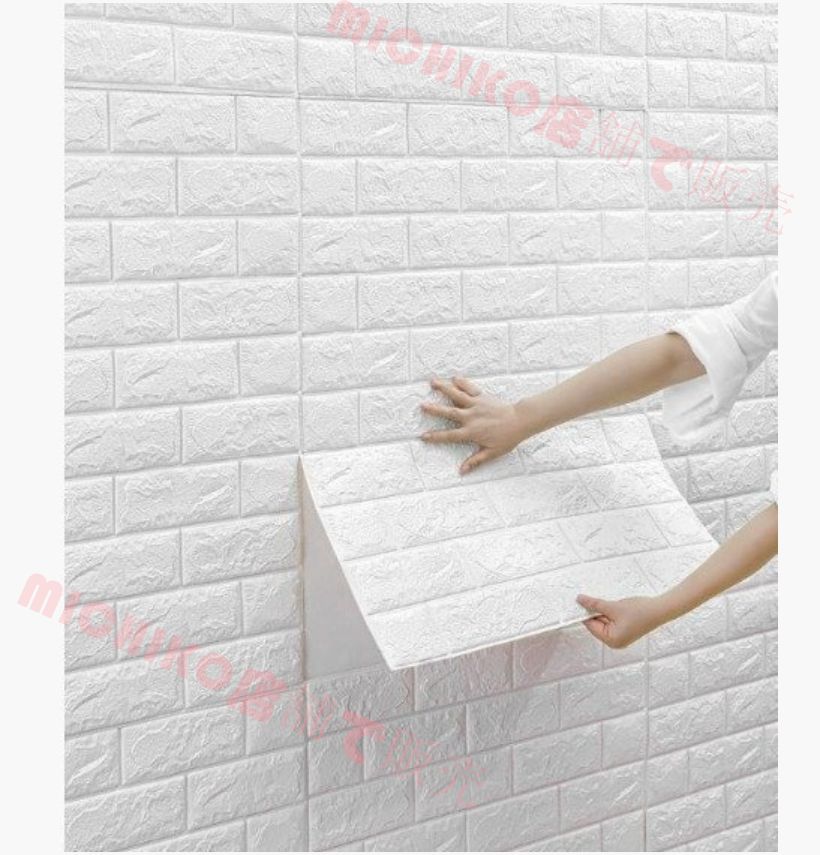 高品質◆50枚 70cm×77cm 厚さ4mm 背景壁 3D立体レンガ模様壁紙 防水 汚い防止 カビ防止 エコ素材