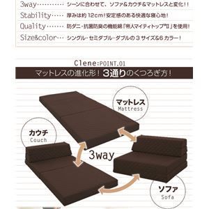 ソファーマットレス Clene ブラック ダブル 防ダニ 抗菌防臭ソファマットレス Clene クリネ 代引不可