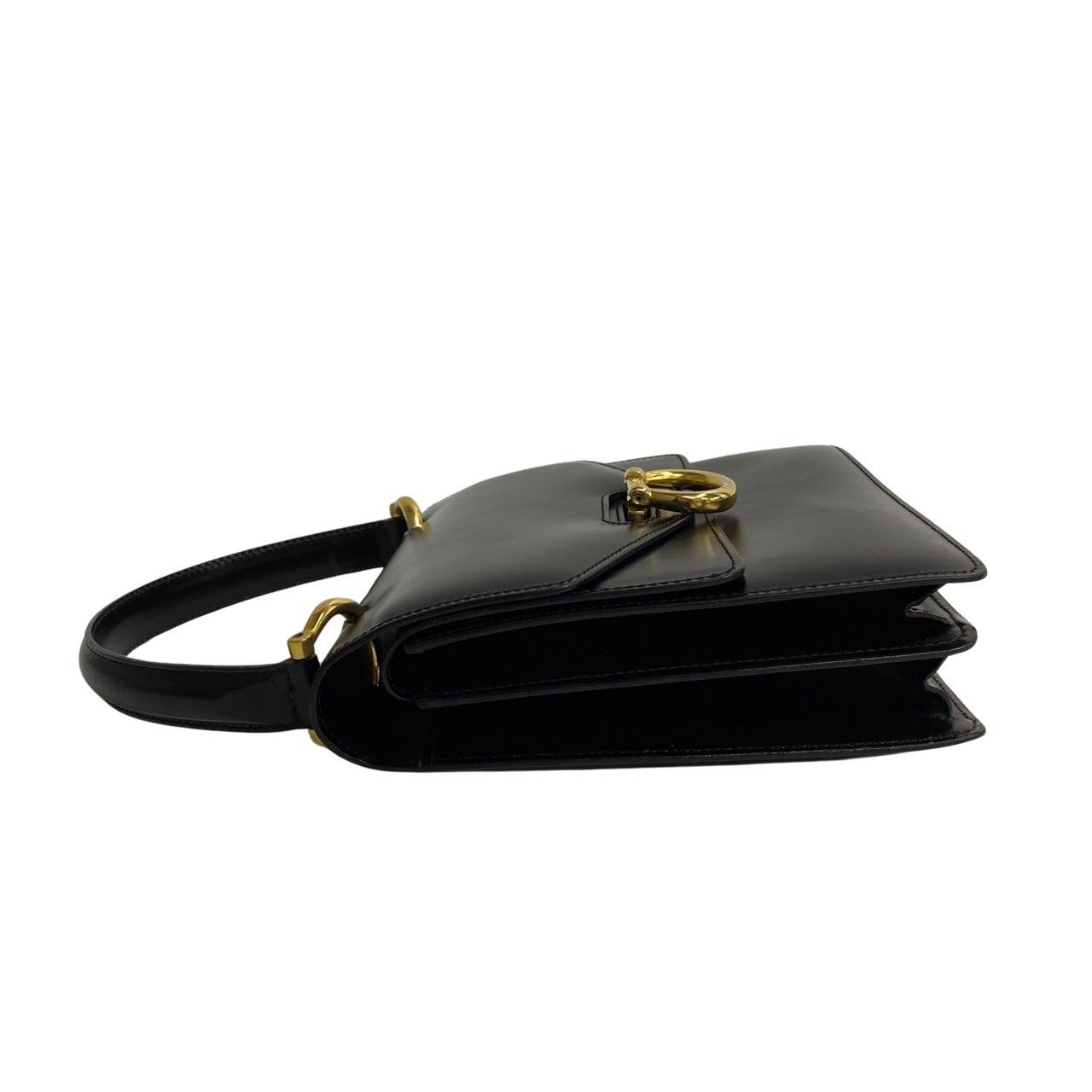 極 美品 CELINE セリーヌ ヴィンテージ ロゴ 金具 ダブルフラップ 