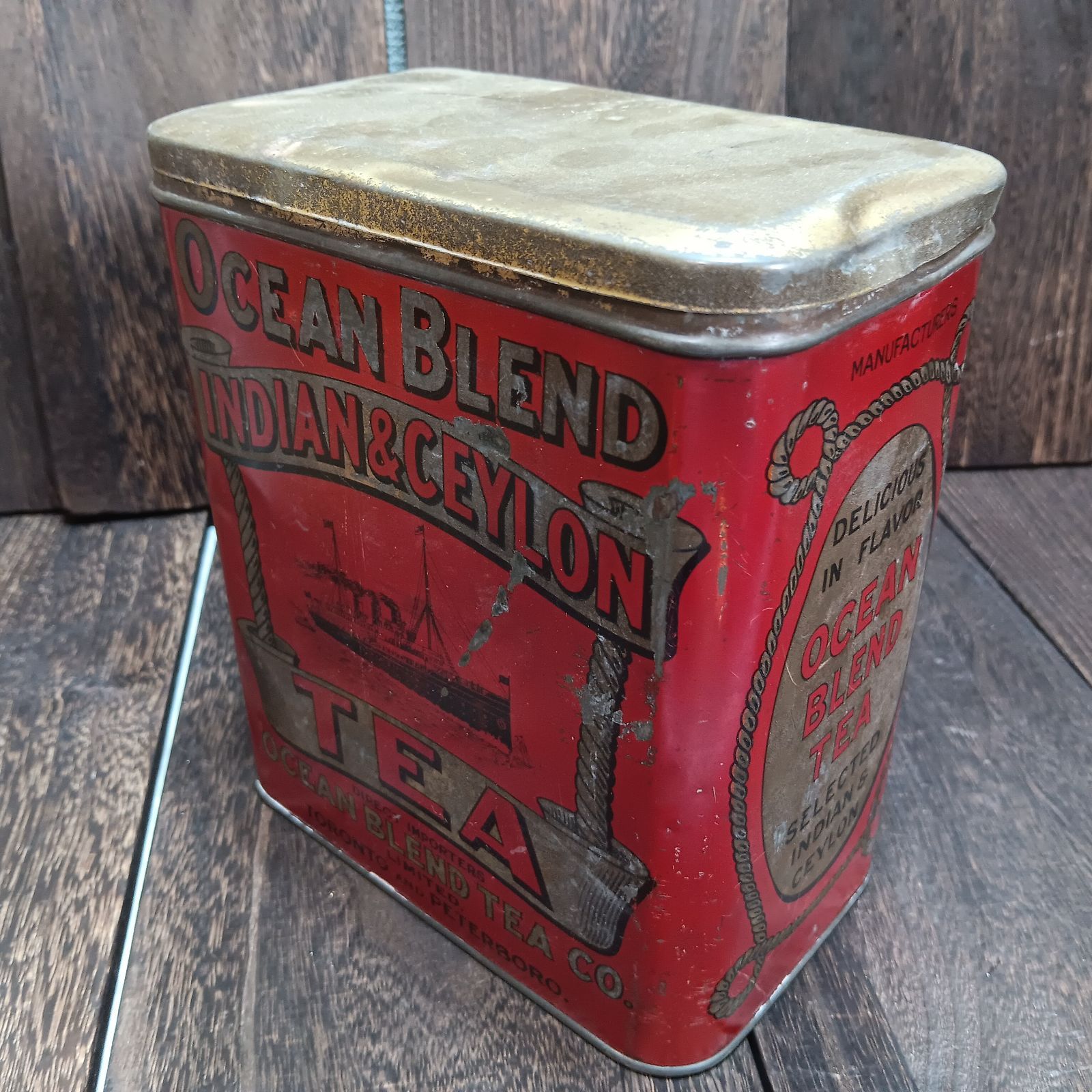 雑貨 インテリア Ocean Blend Indian and Ceylon Tea Tin ティン