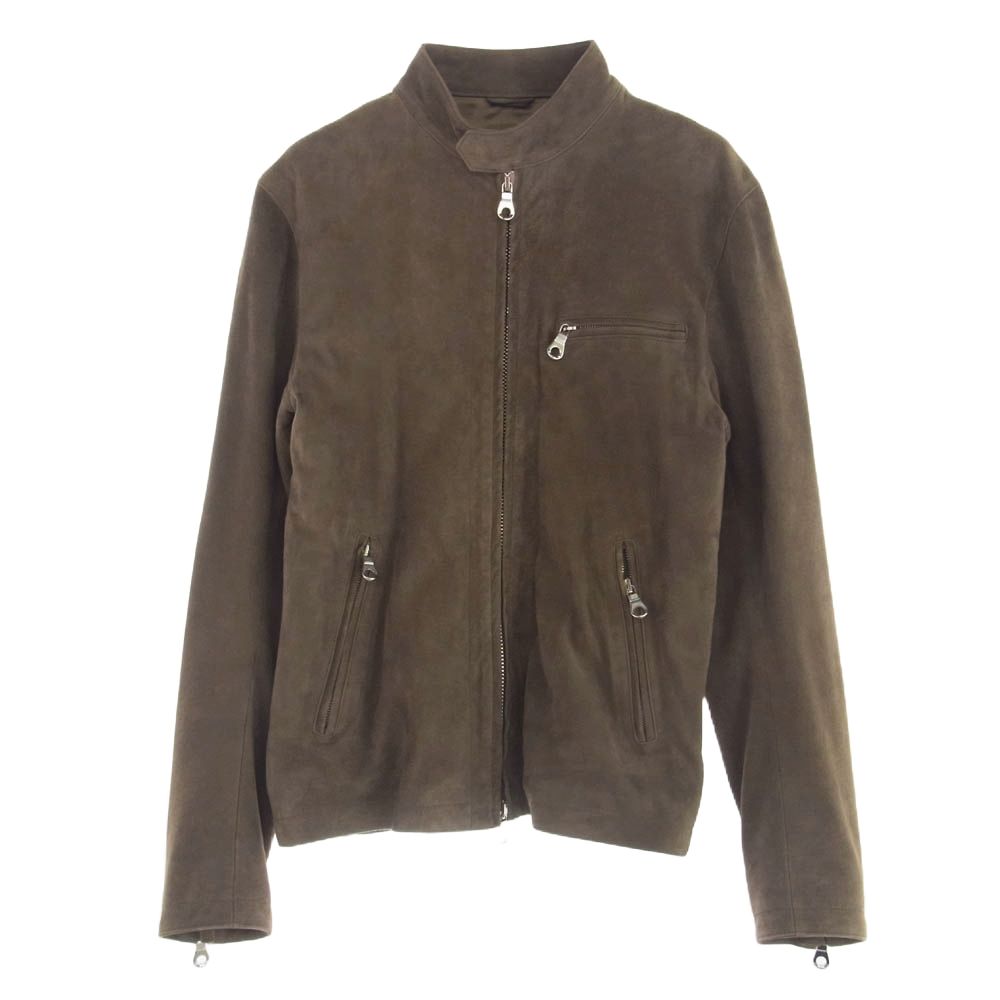 CINQUANTA（チンクアンタ） 襟付きスエードシングルライダースブラウン CINQUANTA ブラウン シングルライダースジャケット CINQUANTA