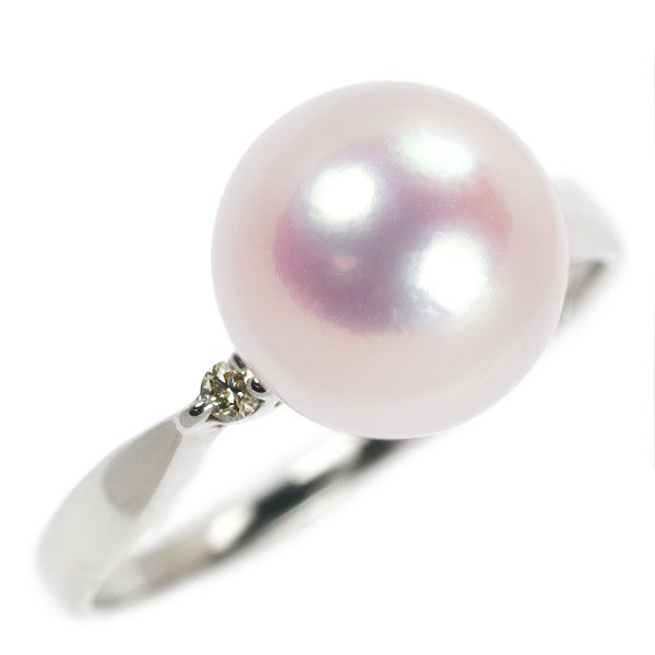 PT900 アコヤ真珠 ダイヤモンドリング Pt900 アコヤ真珠・ダイヤモンド リング 品番r21-419