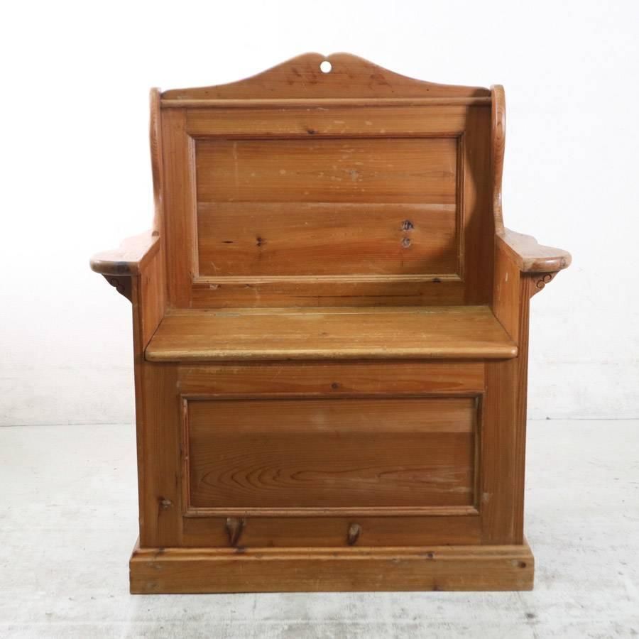 英国製 KEENPINE アンティークパイン材 収納付きベンチ クラシカル家具 275h04