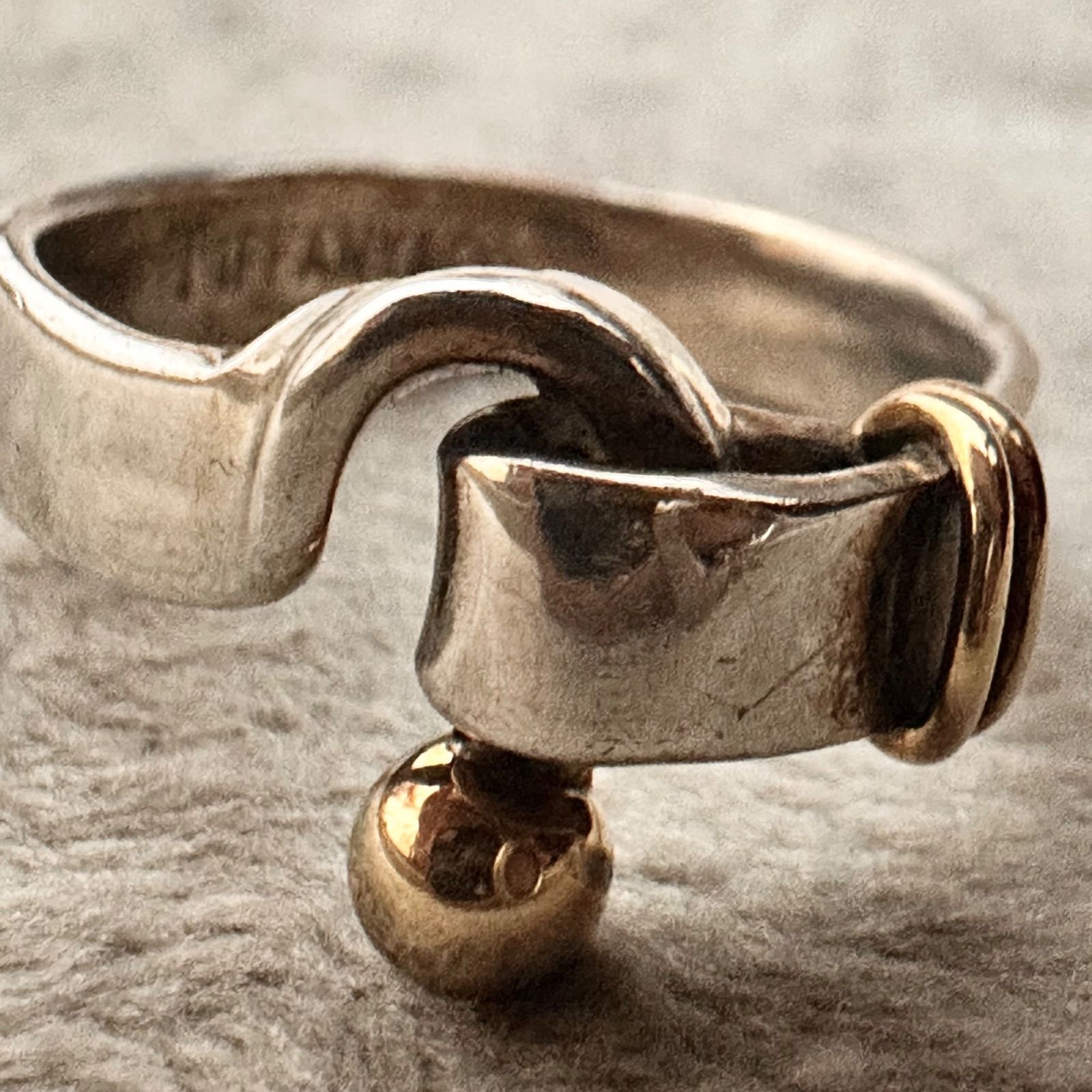 TIFFANY＆CO ティファニー リング 14号 指輪 フック-アイ シルバー SV925 K18YG イエローゴールド hook and eye ring