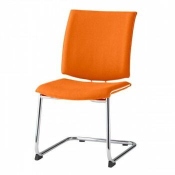 藤沢工業 TOKIO ミーティングチェア FMP-2L-S マンダリンオレンジ レザー