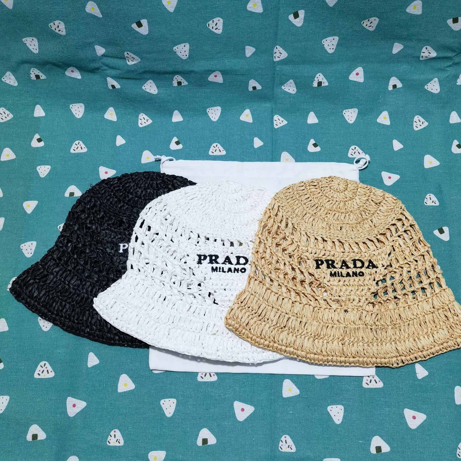 人気超美品】PRADA ラフィア バケットハット - メルカリ