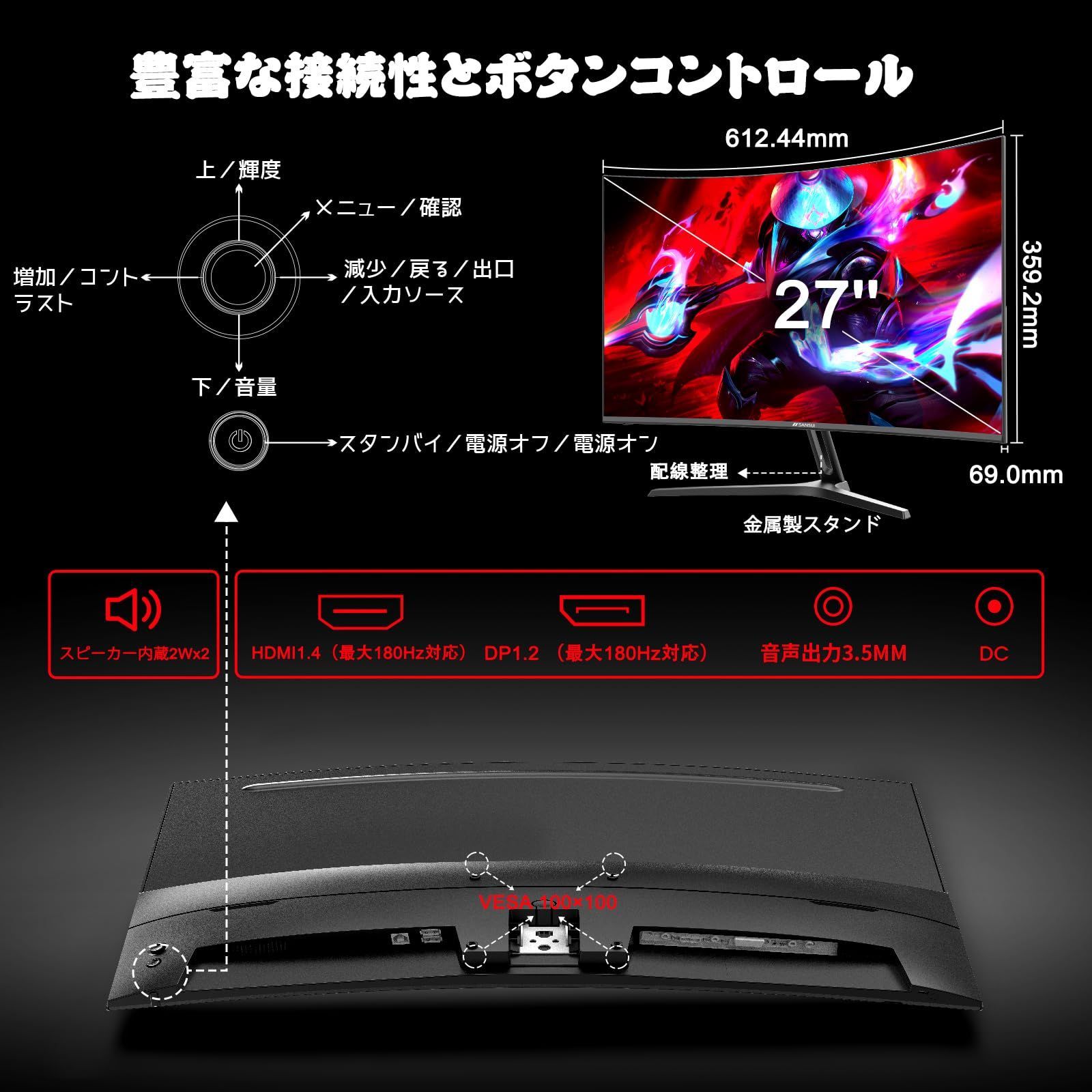 d*3様 Minifire27インチ湾曲モニター180Hz/1Ms 1500R Amazon.co.jp: Minifire モニター27インチ 湾曲ゲーミング