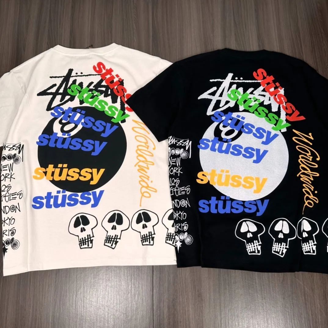 Stussy SS23 Test Strike Pigment Dyed Tee ブラック8ロゴレター