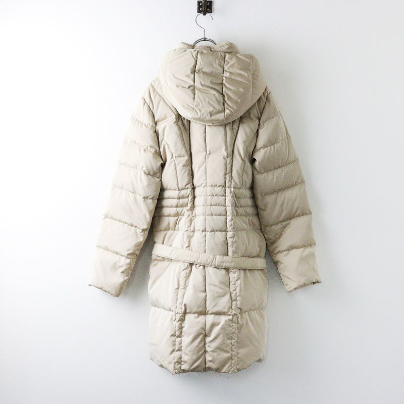 茶タグ モンクレール MONCLER フーデッド ロング ダウンコート 1/ベージュ 羽織り アウター フード アウター【2400014045765】