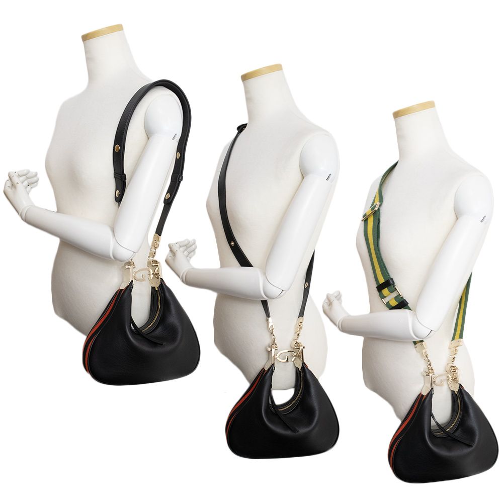 GUCCI グッチ アーリー ショルダーバッグ ブラック×ゴールド金具 グッチ アタッシェ スモール 2Way ショルダーバッグ 斜め掛け