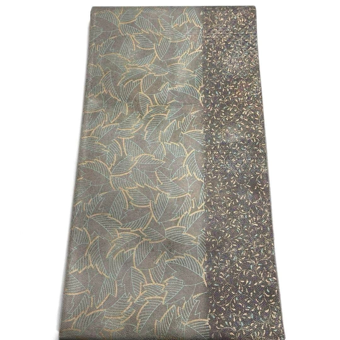 無月　袋帯　斜め縞　全通　刺繍　抽象模様　着物　104a d 袋帯全通リーフ模様抽象模様着物003k