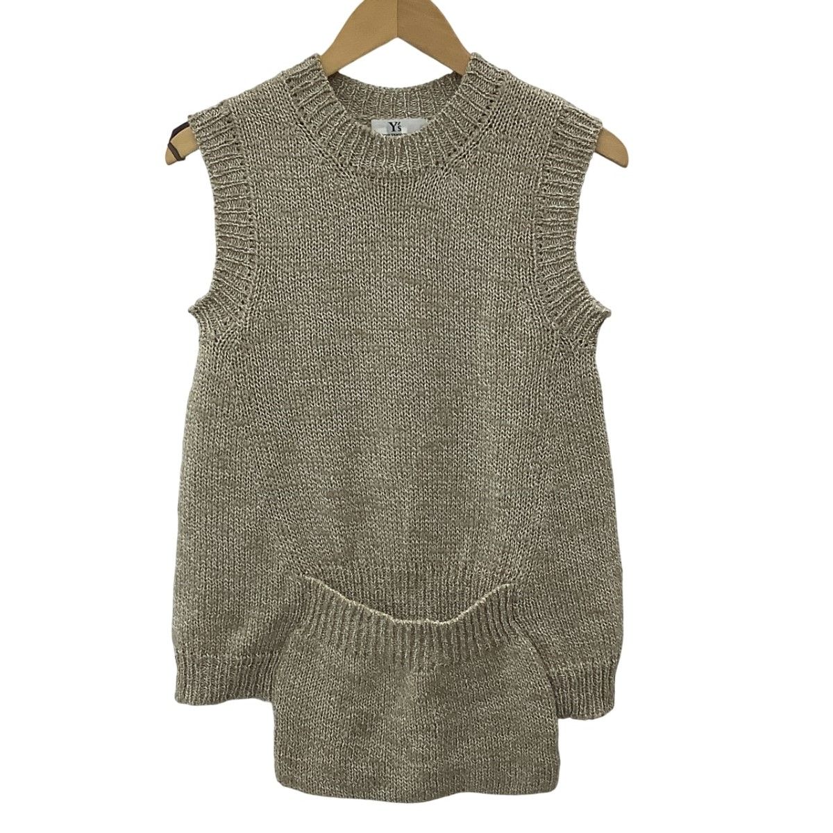 Y s ワイズ レディース ポケット付き ニットベスト SIZE 3 YS-K20-184 ベージュ