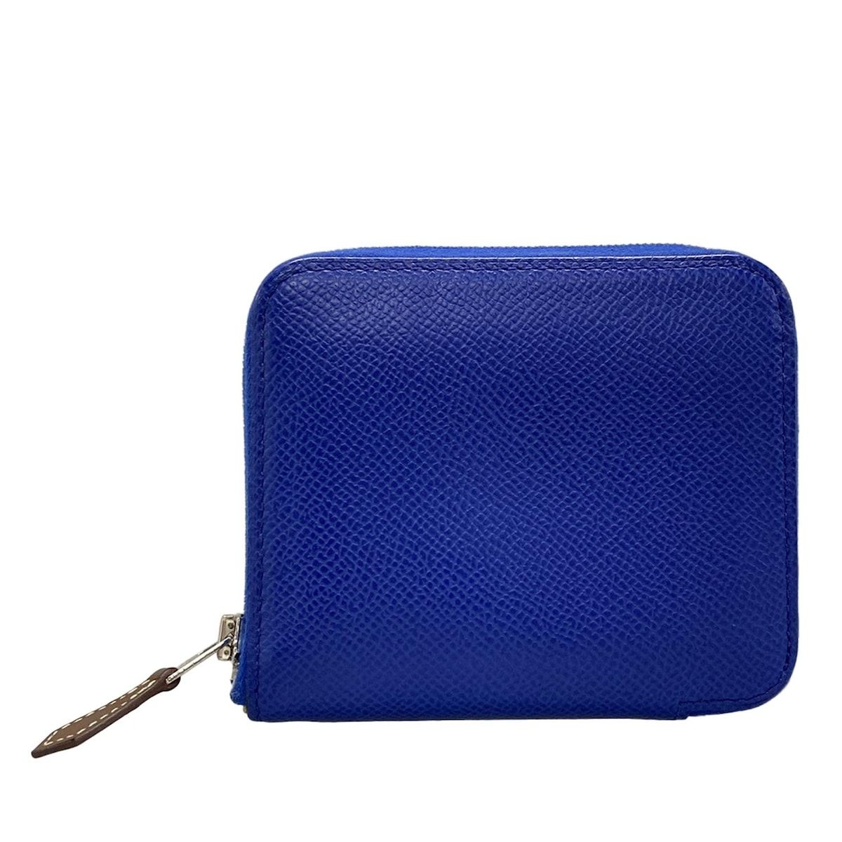HERMES エルメス コインケース アザップコンパクトシルクイン ブルーロワイヤル シルバー金具|ラウンドファスナー