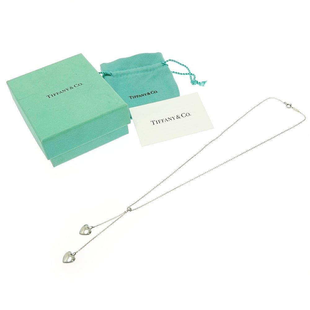 TIFFANY&Co. ダブル ドロップ ハート ネックレス シルバー925