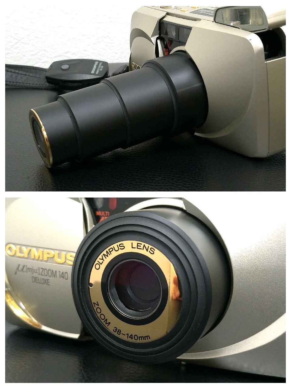 OLYMPUS μ [mju:] ZOOM 140 DELUXE コンパクトカメラ 革製ストラップ