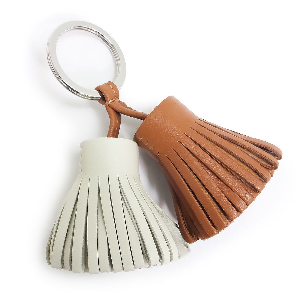 エルメス　HERMES カルメン　オレンジ　レザー　フリンジキーホルダー エルメス Hermes HERMES キーリング Carmen カルメン アニョーミロ