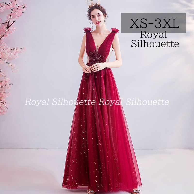 イブニングドレス パーティードレス ノースリーブ レッド 赤 ナイトドレス 大きいサイズ 謝恩会ドレス 結婚式 XS S M L XL LL 2XL XXL 3XL XXXL 姫系 発表会 プリンセス ガーリー 紐タイプ 豪華 パーティー ラメ