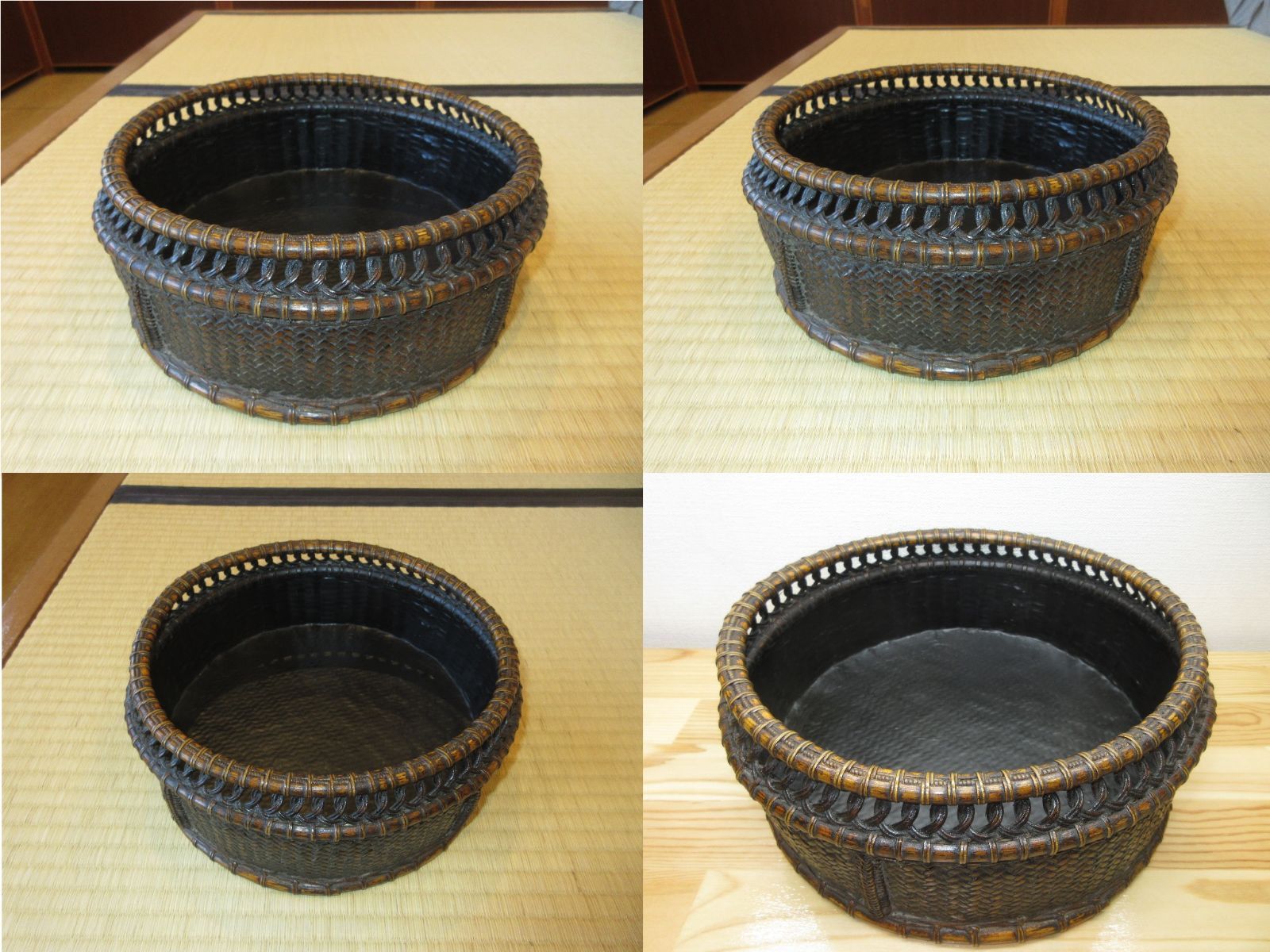 逢絢亭】茶道具 炭斗 京塗 唐物写 炉用 塗師 木村表