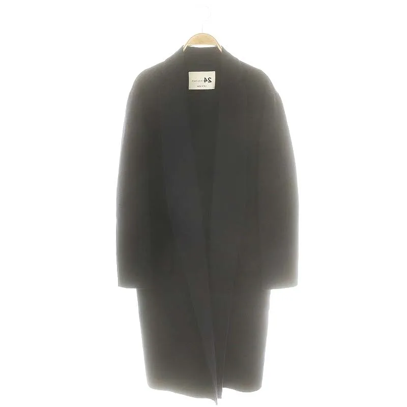 【未使用】ロロピアーナ×manzoni24 コラボ　ダークブルー ウールコート スコッティ・コート ベビーカシミヤ ブラック | ロロ・ピアーナ JP