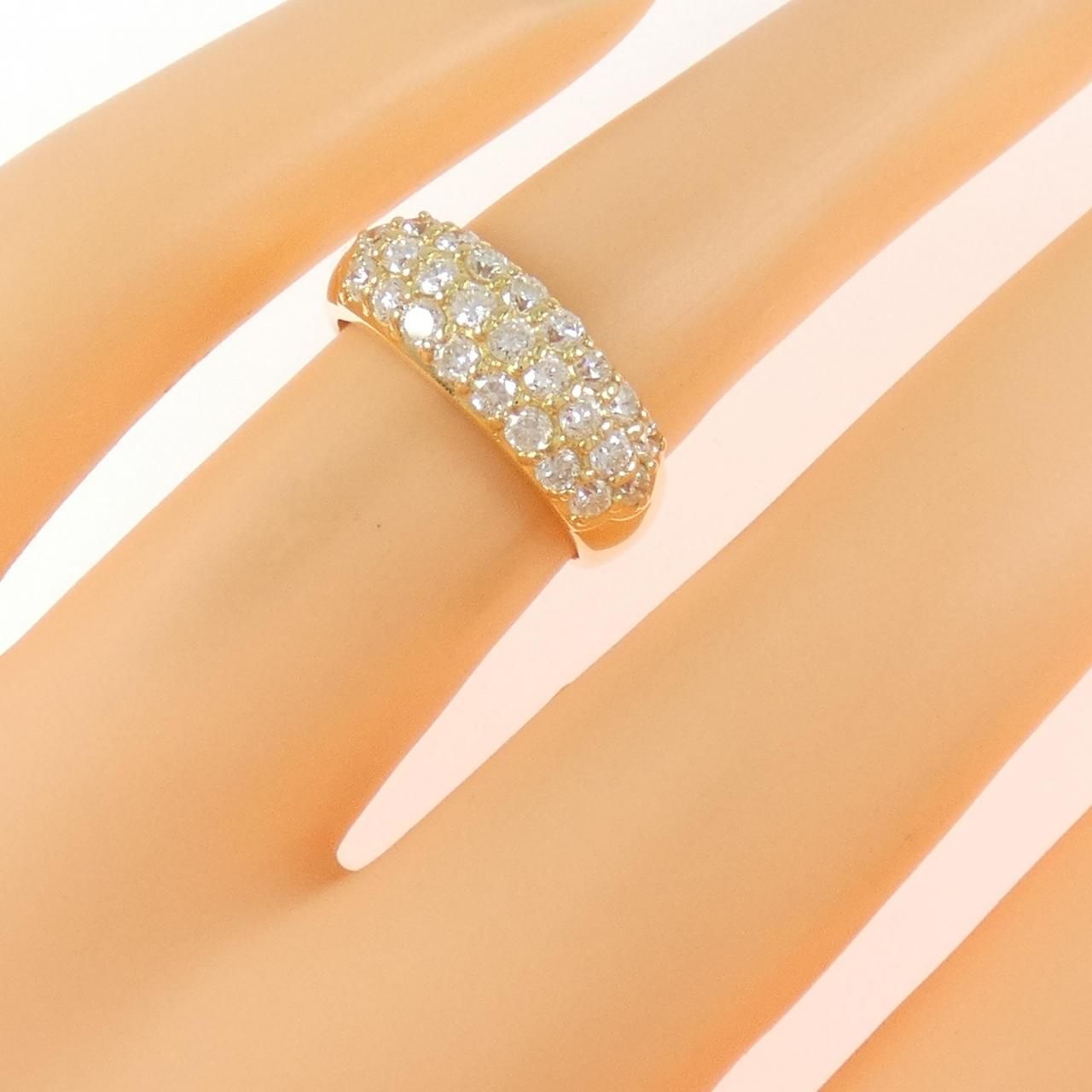 上質✨D0.54CT✨k18YGパヴェダイヤモンドリング ダイヤモンド パヴェ リング K18 3.08ct 激安 送料無料 : J