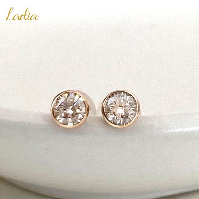 ダイヤモンド ピアス K18 ピンクゴールド 0.42ct K18PG フクリン 