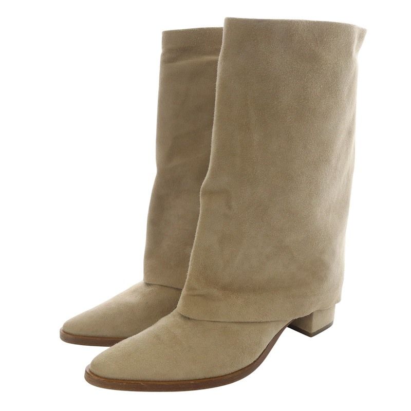 ブレンタ ミディアムブーツミドル スエード ポインテッドトゥ 37 べ  