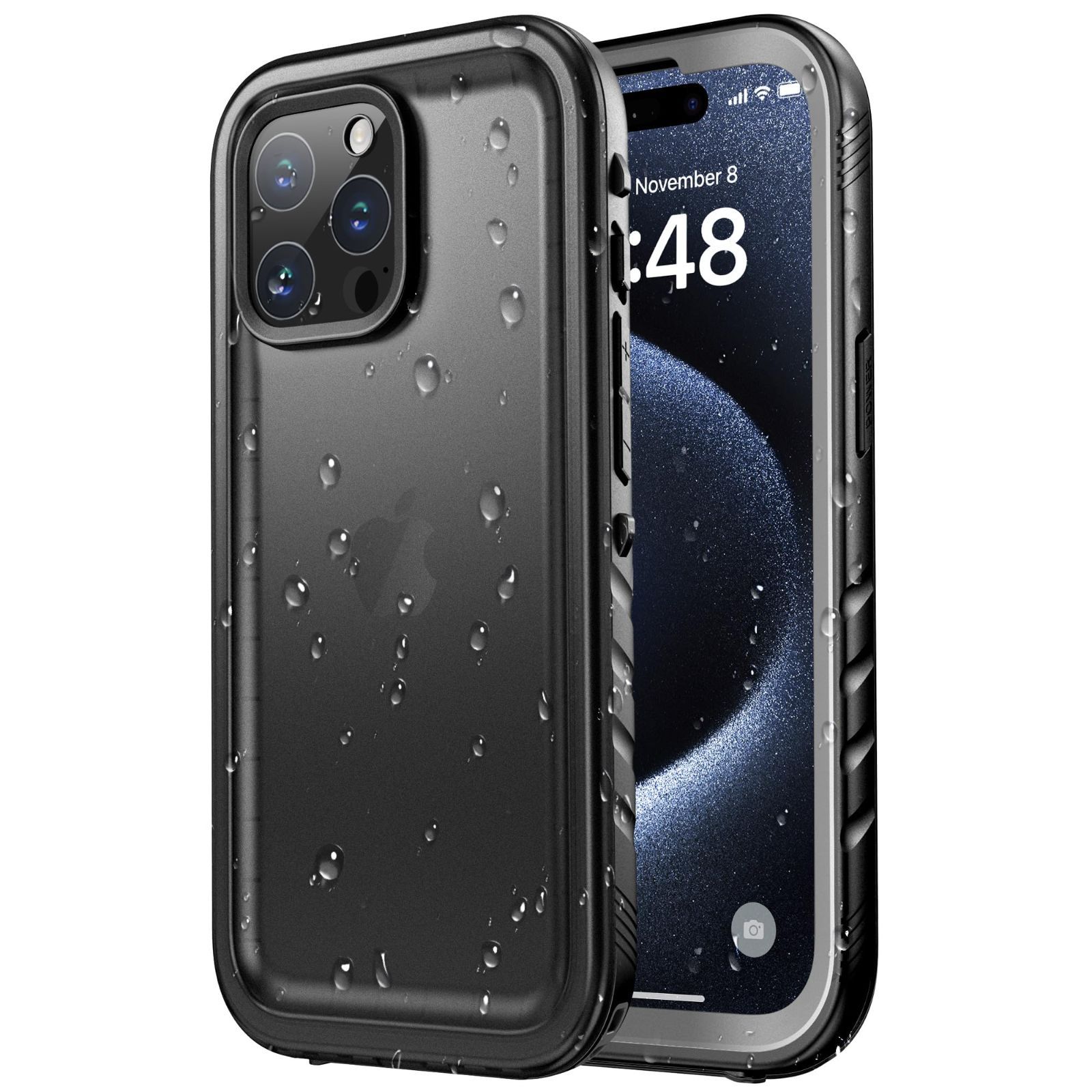 【在庫セール】Pro Pro 用 耐衝撃 ケース 用 完全防水 IP68防水等級 防雪 15 防塵 耐衝撃 360全面保護 15 QI充電 フェイスID 認証対応 iPhone 操作便利 超薄型 ストラップ付き iPhone 雨の日 iPhone 15 防水