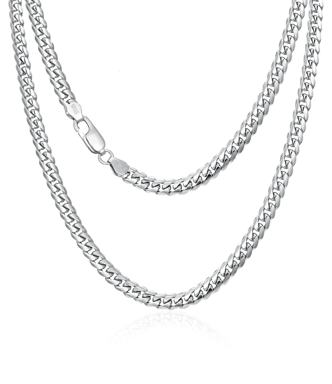 アレルギー対応 長さ45～65cm 925 シルバー 幅4mm メンズ チェーン アクセサリー ネックレス 喜平 キューバンチェーン PEIMKO