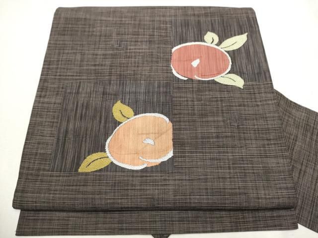 平和屋着物○九寸名古屋帯 紬地 枝菊文 桑の実