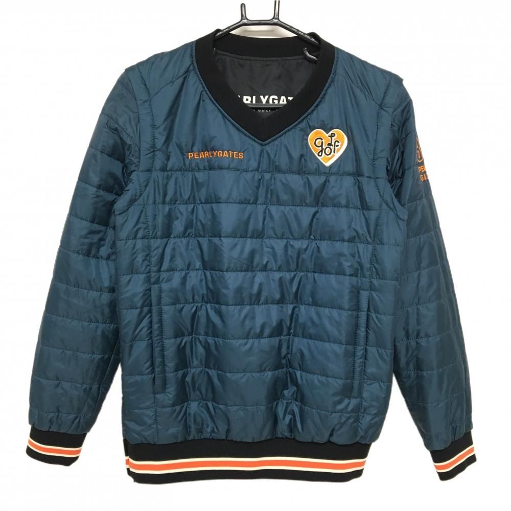 ボトムス パーリーゲイツ 中綿リバーシブルスニード 黒×白 袖着脱可 Vネック レディース 1 M ゴルフウェア PEARLY GATES 【正規品販売】