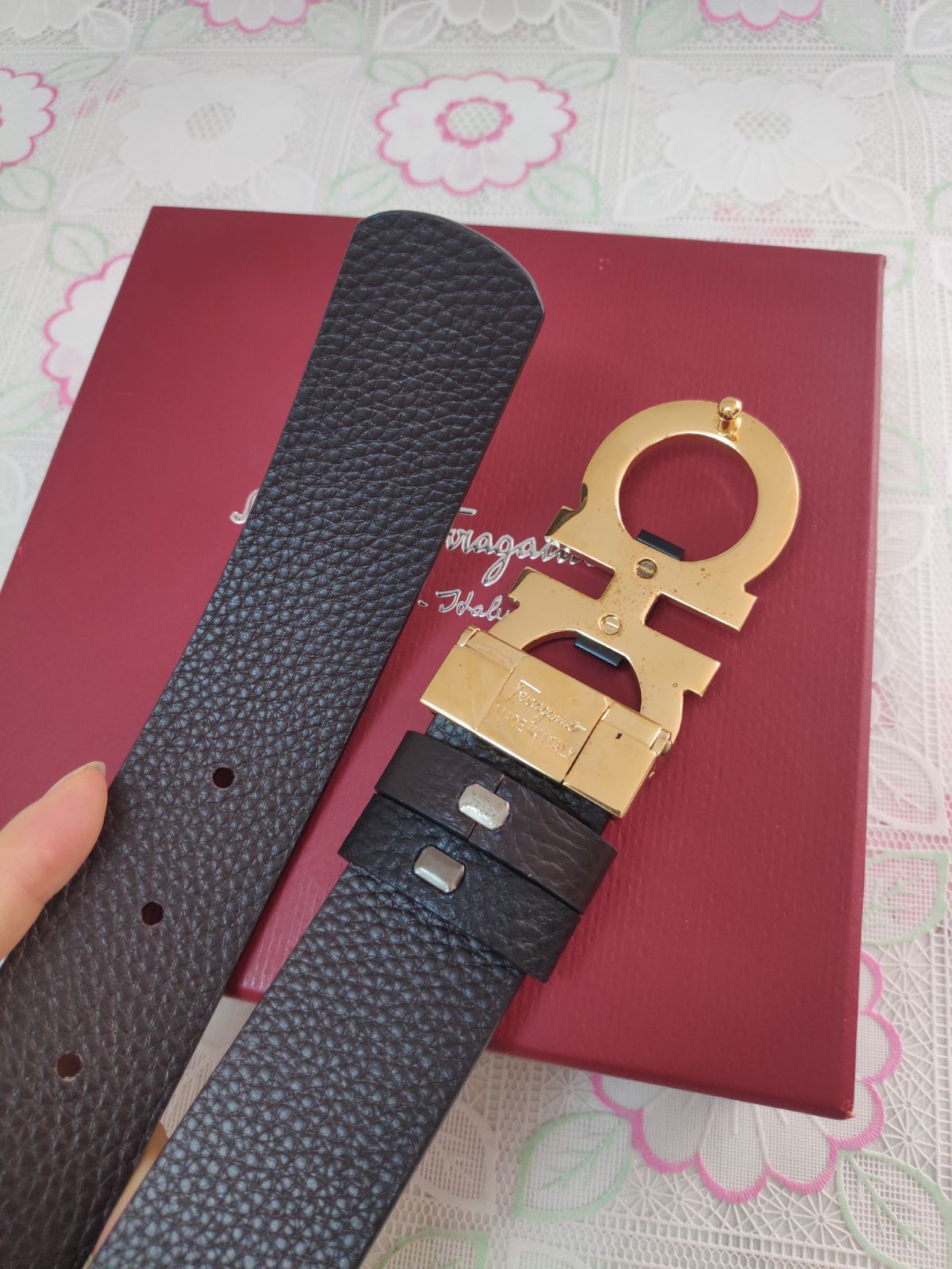 フェラガモ✨Ferragamo ベルト ブラック リバーシブルベルト