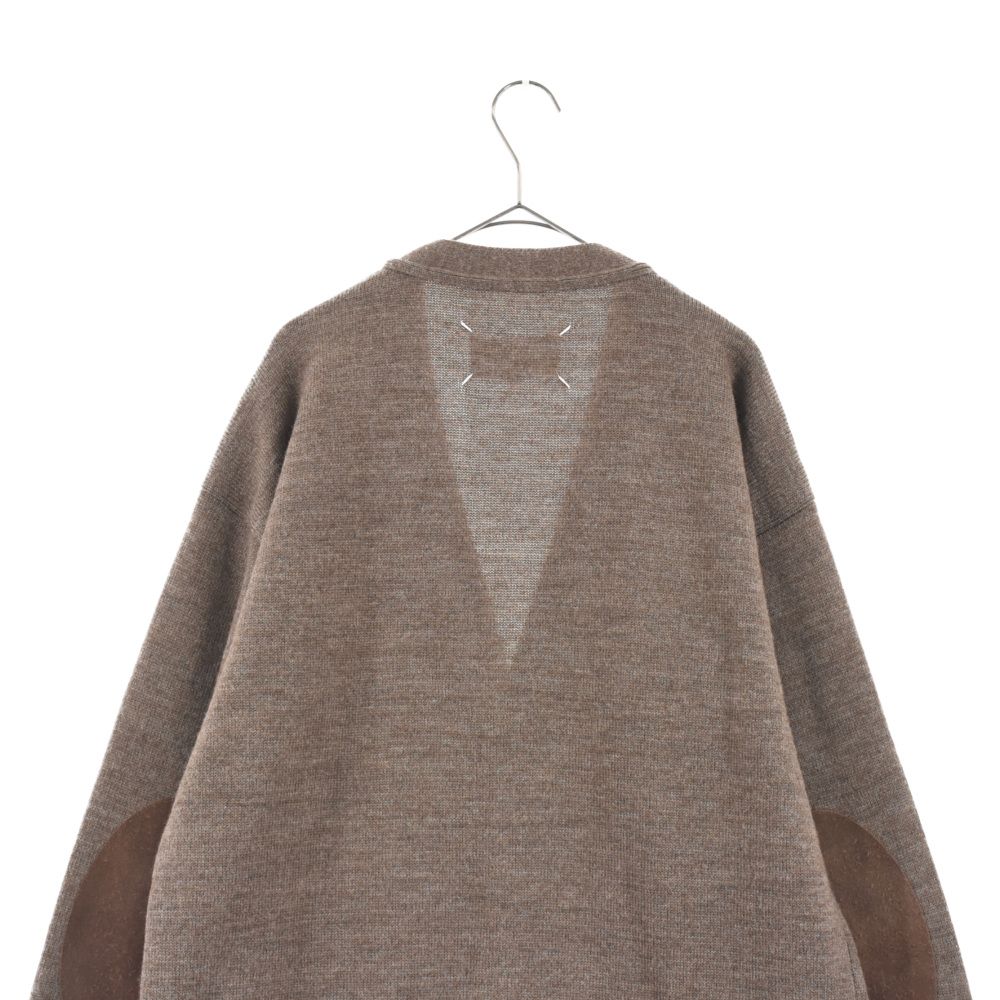 Maison Margiela (メゾンマルジェラ) 21AW ELBOW PATCH CARDI エルボーパッチ ウール カーディガン ブラウン  S50HA1033 - メルカリ