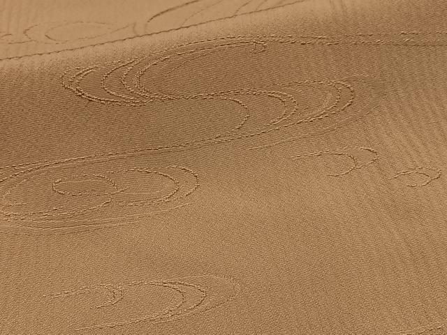 平和屋着物○上質な色無地 南天地紋 山吹茶色 正絹 逸品 未