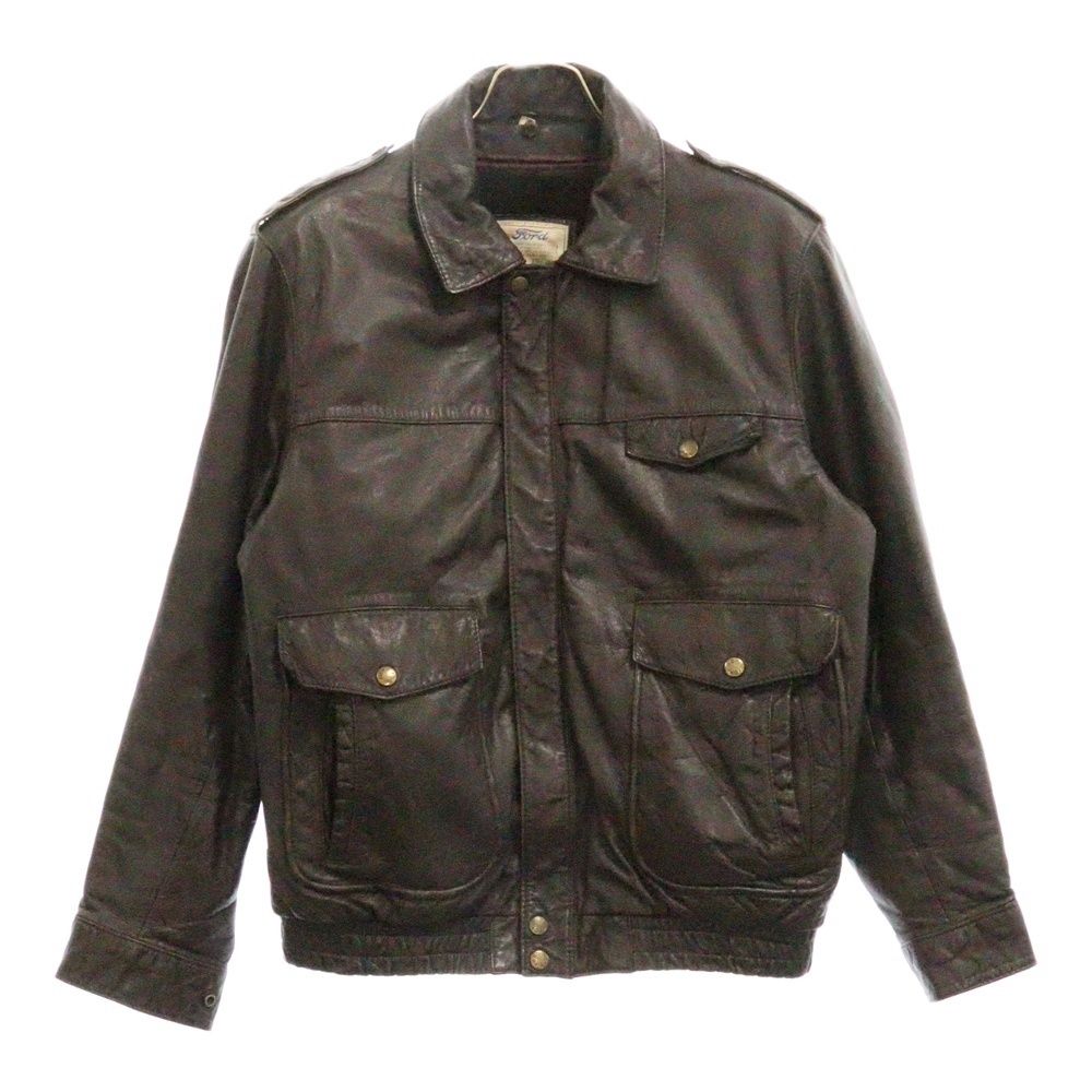 VINTAGE ヴィンテージ VINTAGE ヴィンテージ ライナー付 ジップアップレザージャケット ブラウン