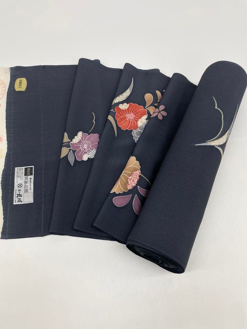 小紋 染の北川 金彩 藍鉄色 正絹 反物 小紋 染の北川 金彩 藍鉄色 正絹 反物 - メルカリ