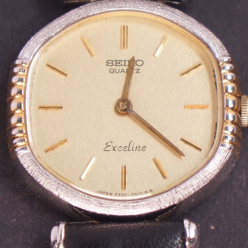 SEIKO　エクセリーヌ　レディース　電池ベルト交換可動品L-21 稼働品】SEIKO エクセリーヌ アンティーク腕時計 電池交換済