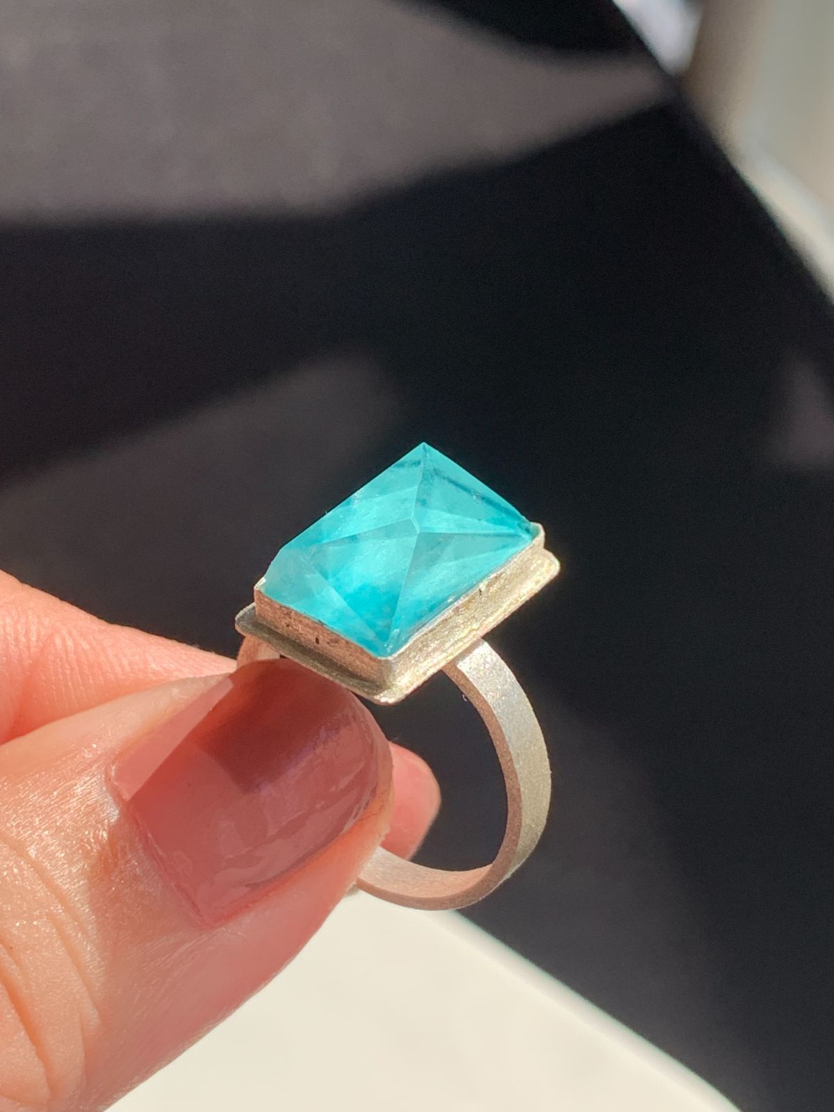 ターコイズ×クリスタルクォーツ 　ダブレットストーンリング シルバー 11 1点もの ターコイズ×クリスタルクォーツ ダブレットストーンリング