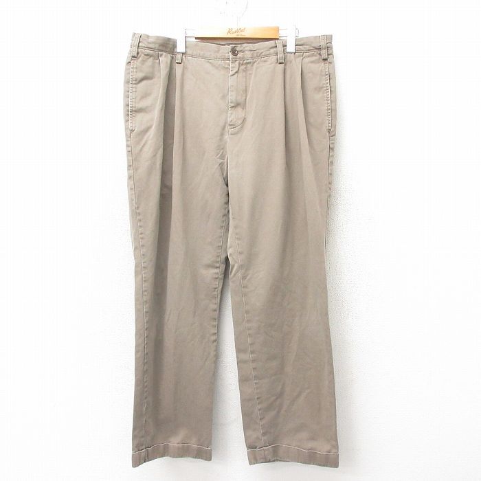 W38/古着 ノーティカ ブランド チノ パンツ チノパン メンズ コットン 茶系 ブラウン 25feb10 中古 ボトムス ロング
