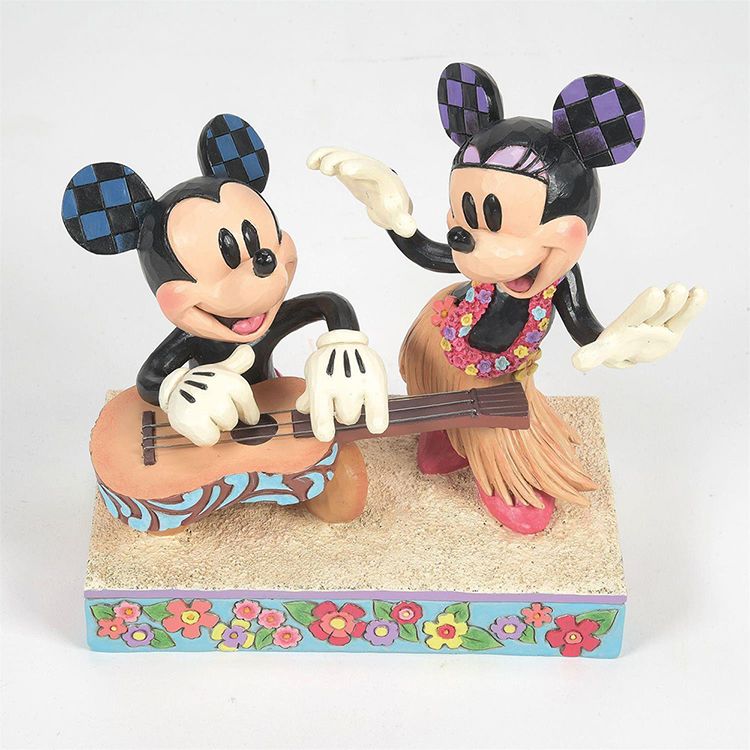 フィギュア ディズニー ミッキー＆ミニー ハワイ 約14cm enesco Disney