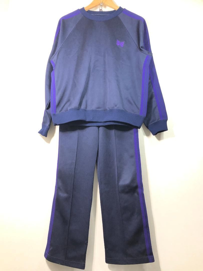 410111 Needles 上下セット Track Crew Neck Shirt NS245 TRACK PANT POLY SMOOTH NS246 セットアップ XS トラック クルーネック シャツ トレーナー ジャージ トップス パンツ ニードルズ