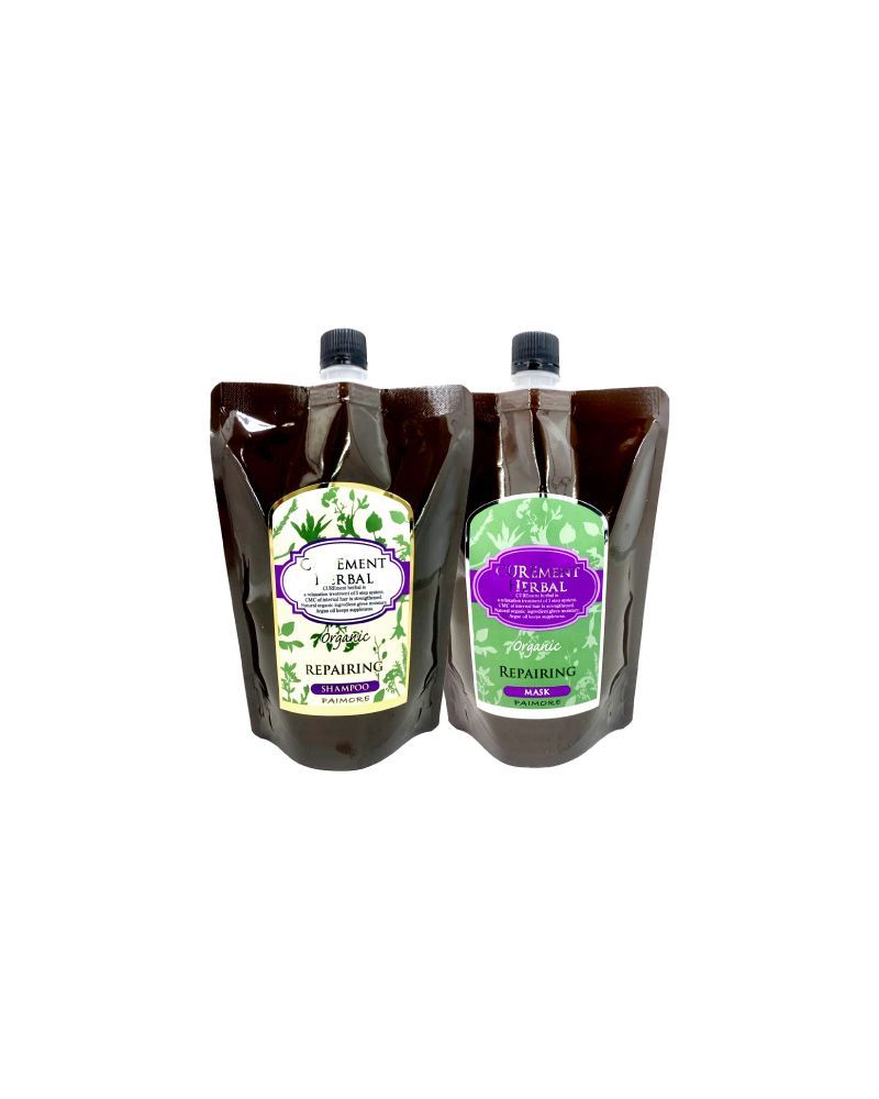 【セット】　パイモア　ハーバルリペアリングシャンプー＆マスク　詰め替え　500ｍｌ
