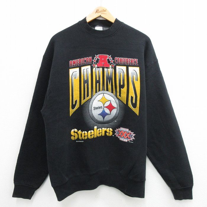 XL/古着 長袖 スウェット メンズ 90s NFL ピッツバーグスティーラーズ ...