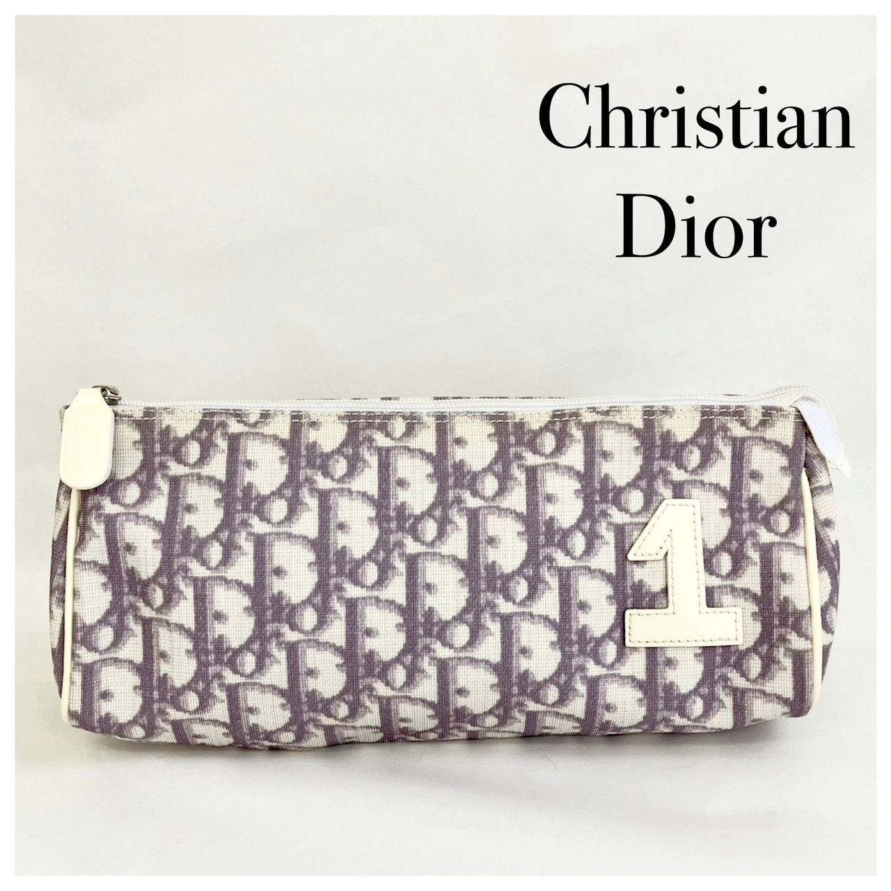 Christian Dior クリスチャンディオール トロッター ホワイト×パープル 