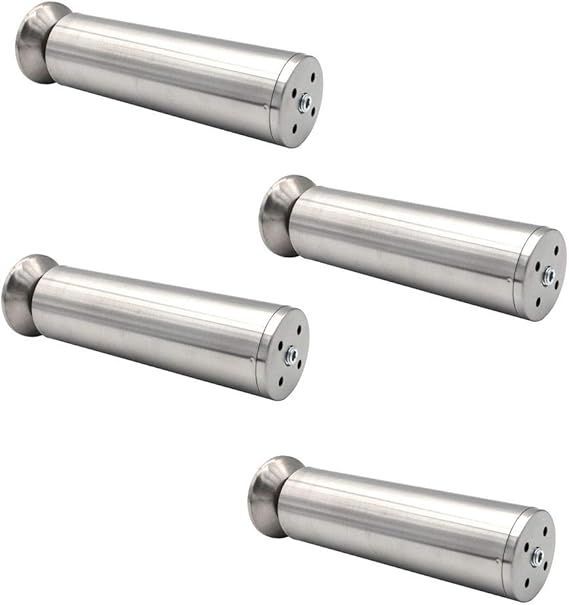 【在庫処分】NUZAMAS製調節可能家具脚4本、50x250mmステンレススチール製、キャビネットコーヒーテーブルTVスタンド脚、家具ソファサポートフット、バスルームキャビネットサポートレッグの