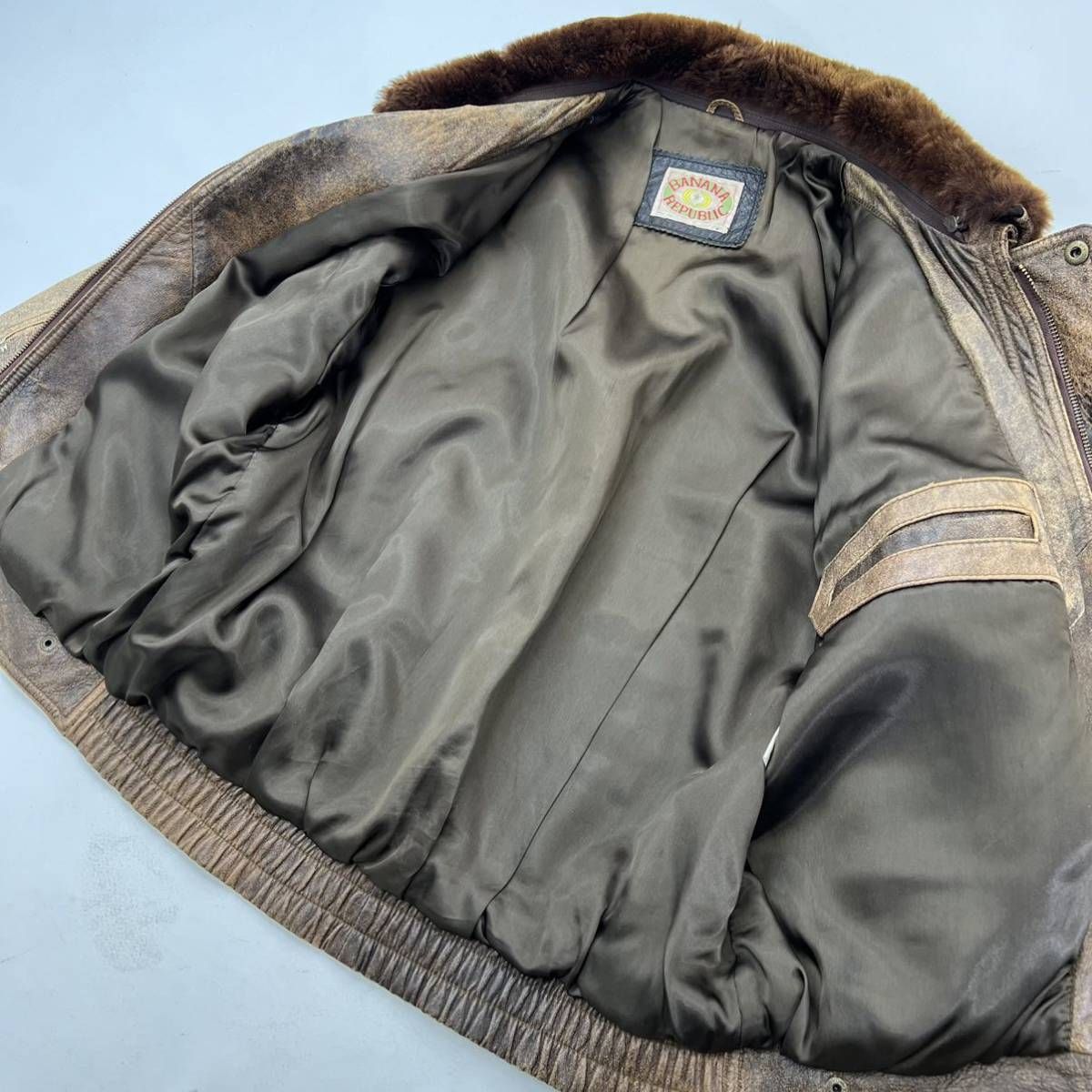 80s ☆ BANANA REPUBLIC フライトジャケット レザージャケット G-1型  