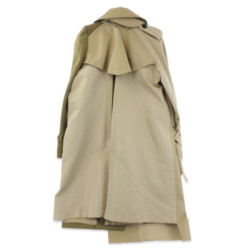 sacai サカイ Cotton Gabardine Coat 21-05850 ドッキングコート 21AW コットン ギャバジン 切替 ベージュ 1 タグ付き 71013893