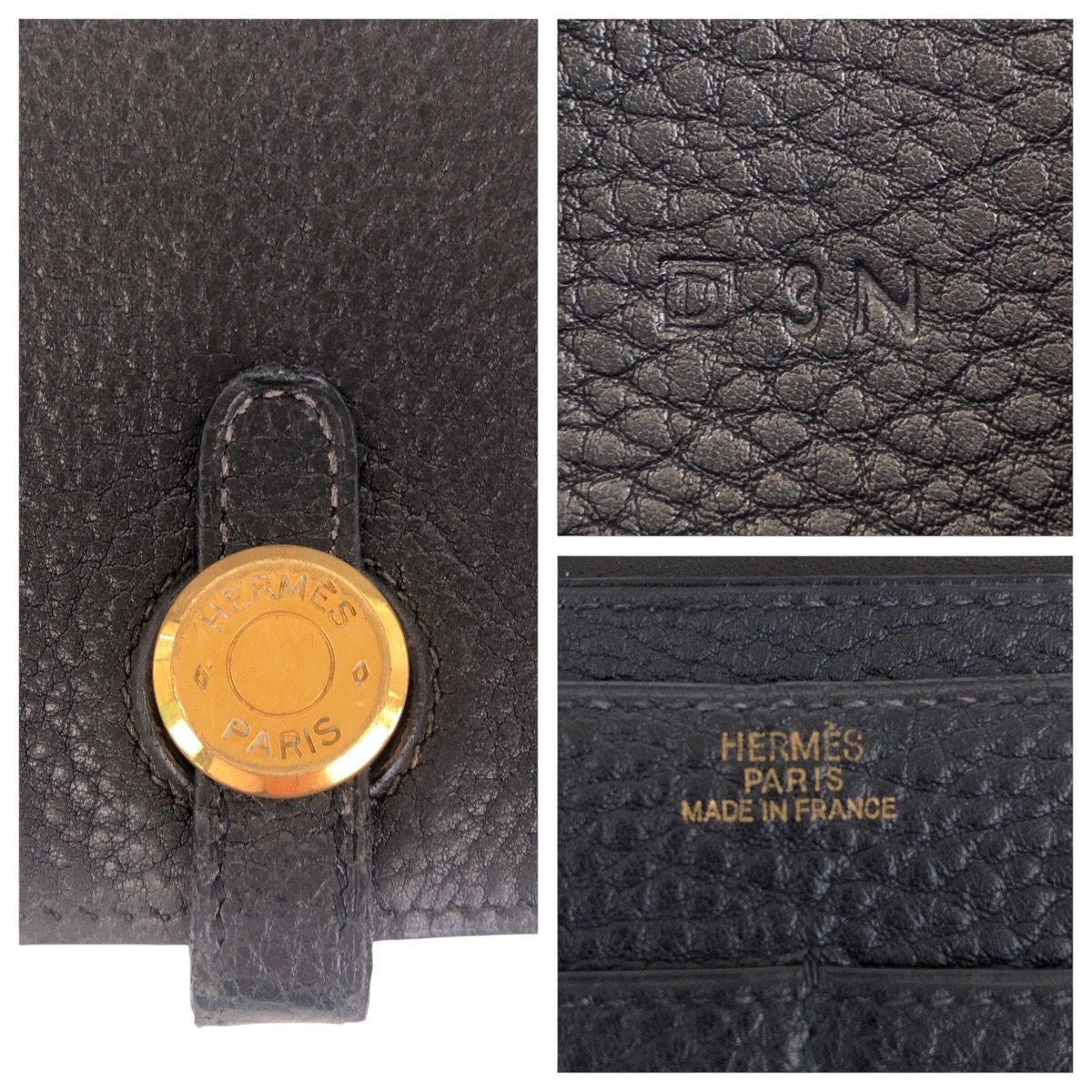 HERMES エルメス ドゴンGM ブラック 黒 ゴールド金具 トリヨン