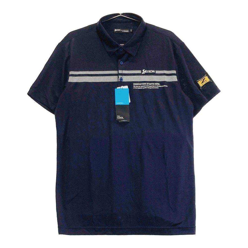 サイズ：LL SRIXON スリクソン byDESCENTE 2022年モデル 半袖ポロシャツ  ネイビー系 [240101314742]# ゴルフウェア メンズ ストスト