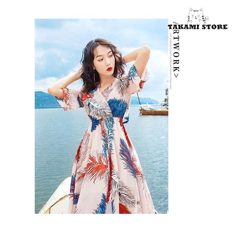 【レビュー投稿で+5%還元】ハワイ リゾートワンピース ショート丈 五分袖 総柄 民族風 大きめ 体型カバー ゆったり 夏ワンピ 沖縄 海外旅行 レディース おしゃれ 大人可愛い ハワイ リゾートワンピース ショート丈 五分袖 総柄 民族風 大きめ